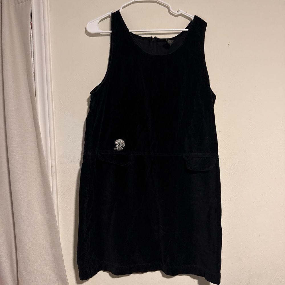 Black Sleeveless Dress with Pocket Detail
